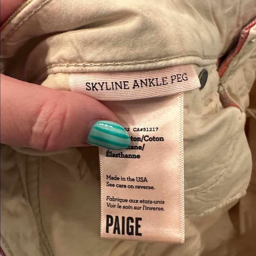 PAIGE FLORAL PRINT JEANS Skyline Ankle Peg 30 EUC - Picture 8 of 11